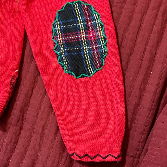 Designers Originals Studio Joy Festive Red Patchwork Christmas Cardigan Size 1X - Picture 13 of 15